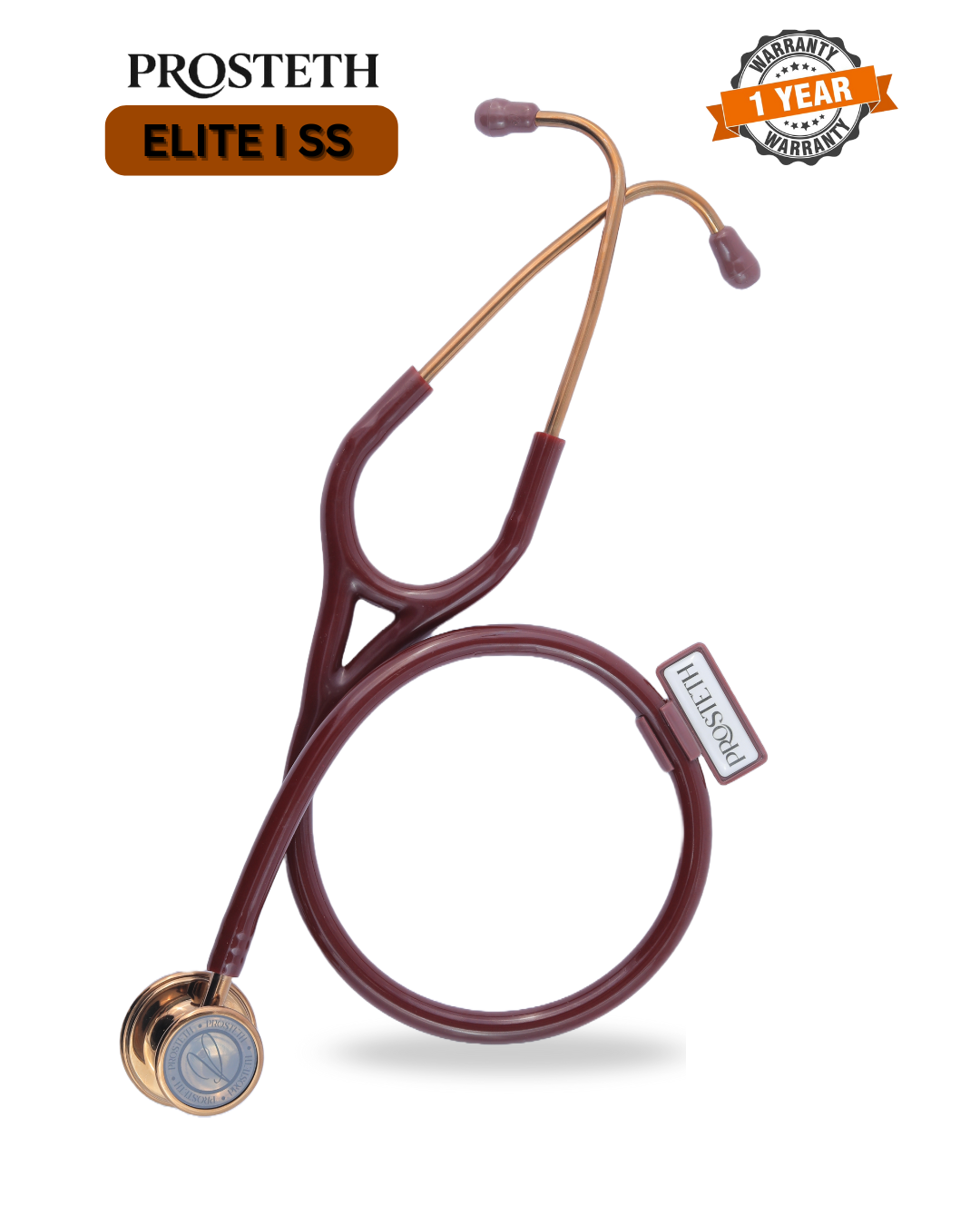 Elite I Cardio Stethoscope in Rose Gold with White Background
