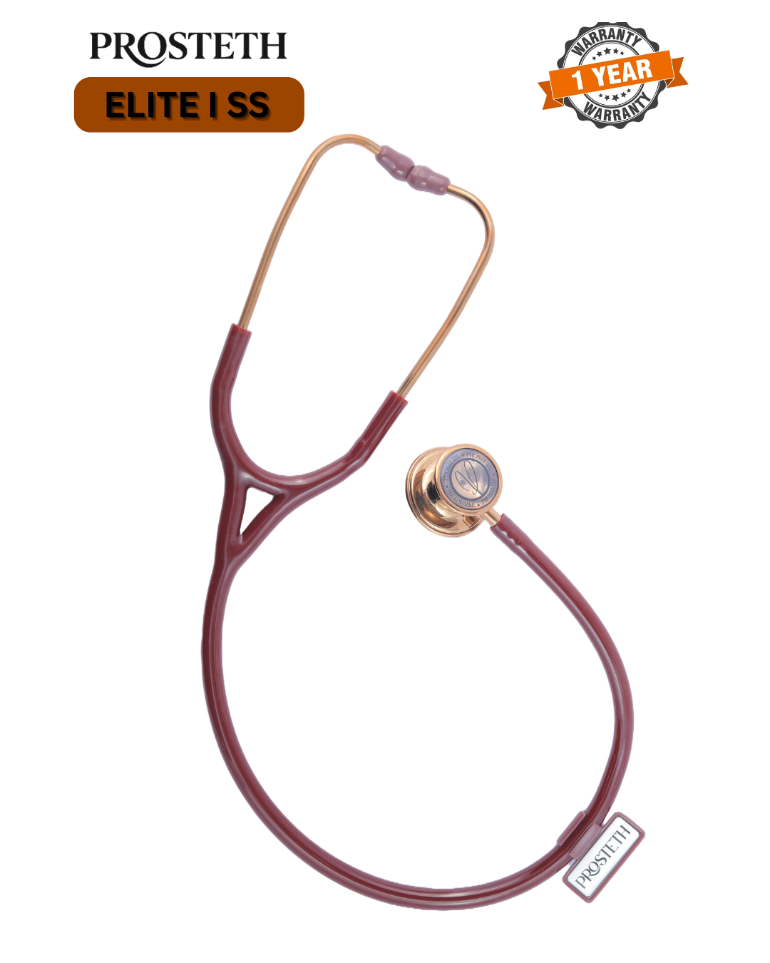 Elite I Cardio Stethoscope in Rose Gold with White Background