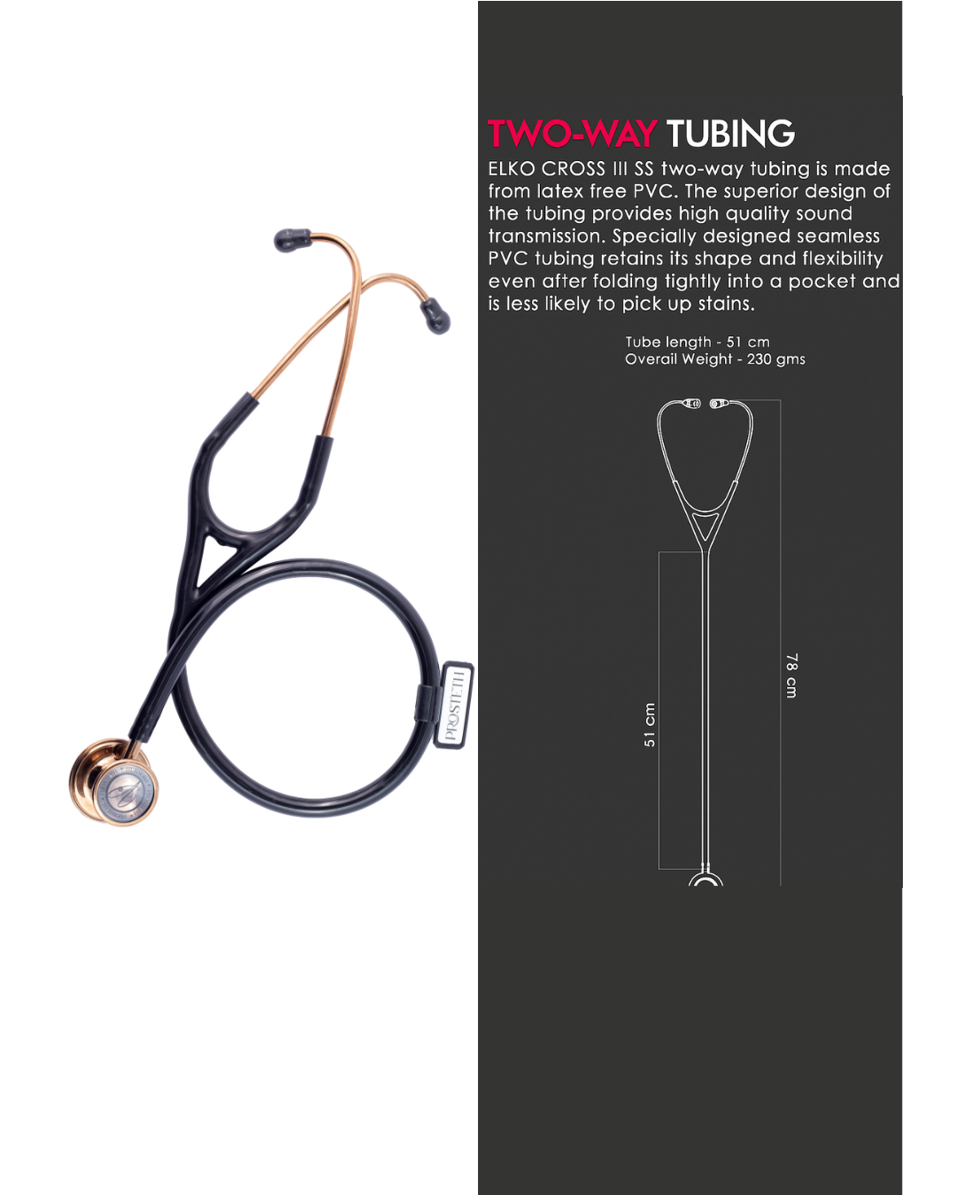 PROSTETH ELITE I SS Stainless Steel Stethoscope - Rose Gold