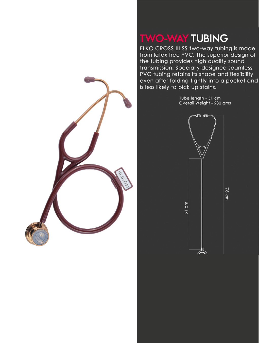 Elite I Cardio Stethoscope in Rose Gold with White Background