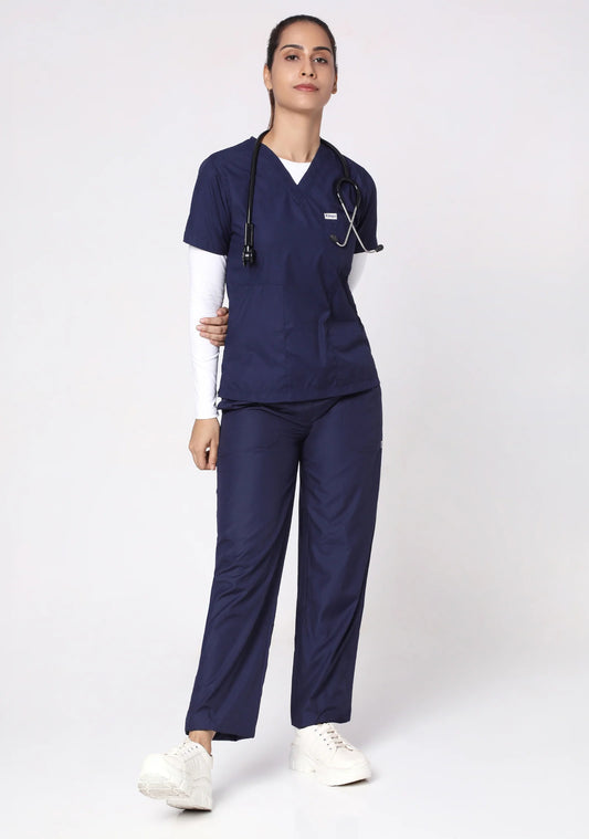 Classic Women's V-Neck (Navy) Scrub