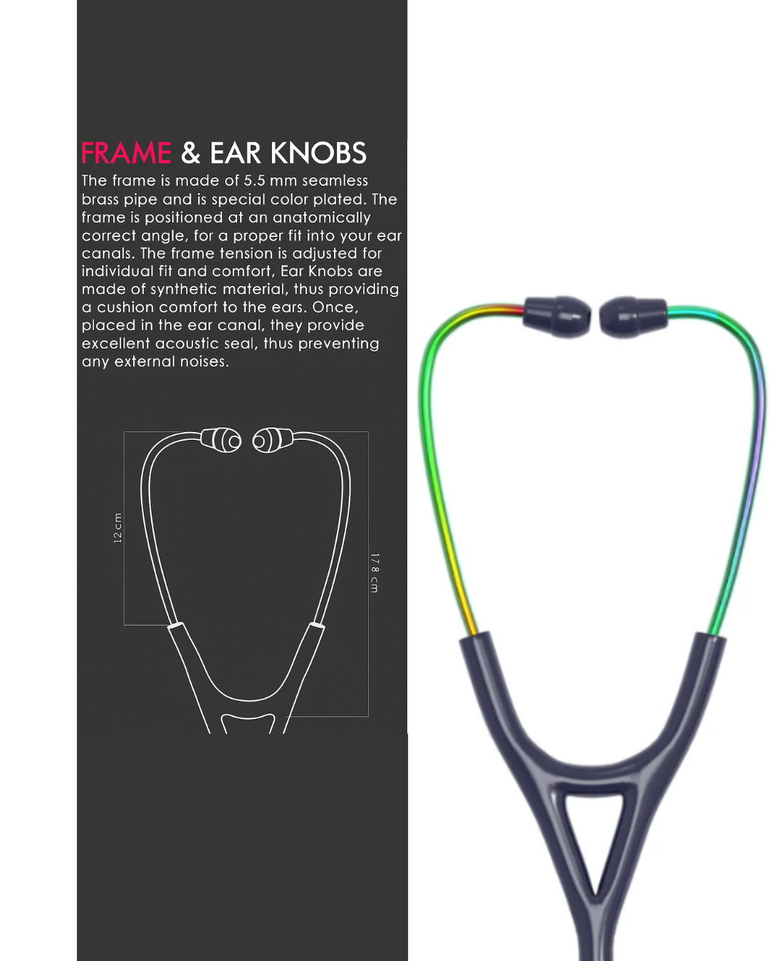 PROSTETH ELITE I SS Stainless Steel Stethoscope - Phoenix Edition + Free Thermometer - Blue Colour