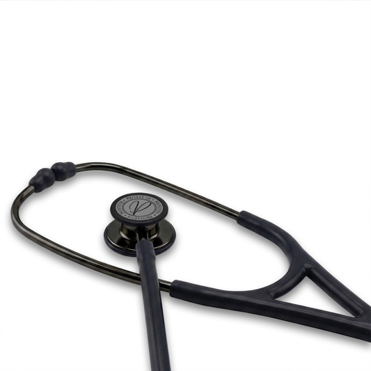 PROSTETH ELITE I SS Stainless Steel Stethoscope - Chrome Edition + Free Thermometer - Black Colour
