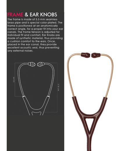 Elite I Cardio Stethoscope in Rose Gold with White Background
