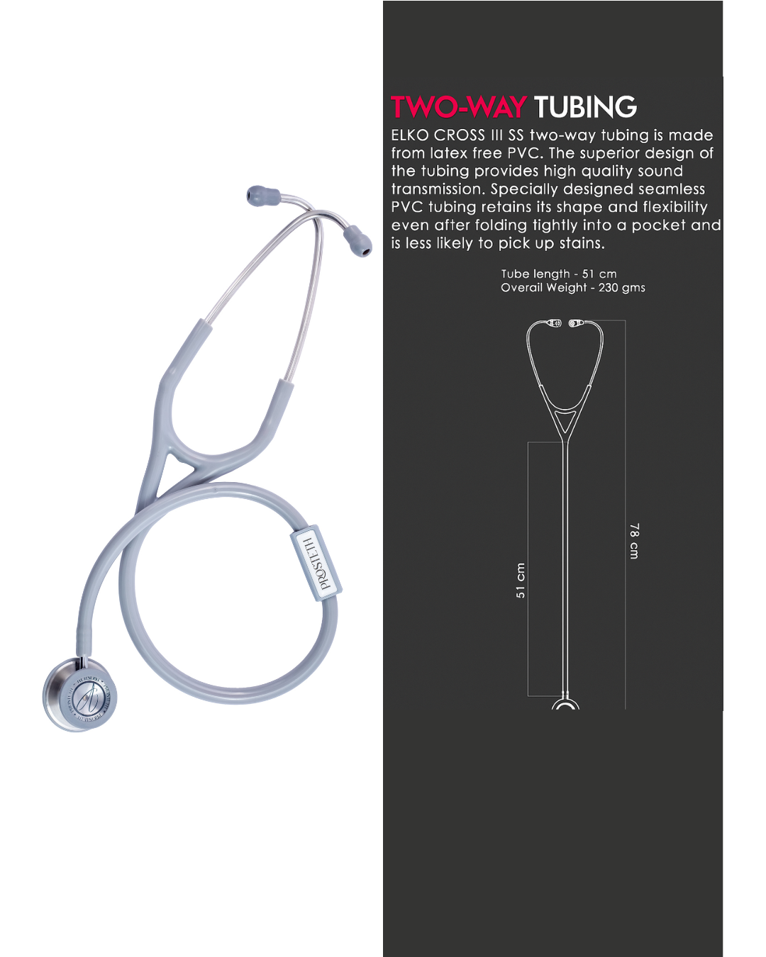 PROSTETH ELITE I PRO CARDIO SS Stainless Steel Stethoscope + Free Thermometer