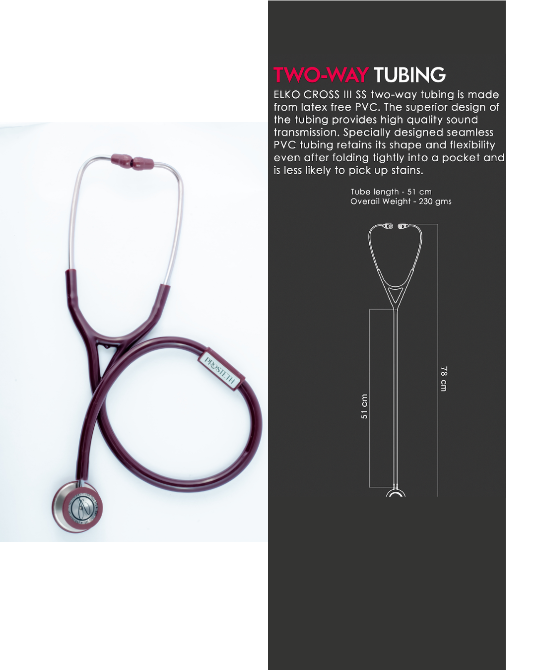 PROSTETH ELITE I PRO CARDIO SS Stainless Steel Stethoscope + Free Thermometer